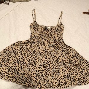 Cheetah print mini fit and flare dress